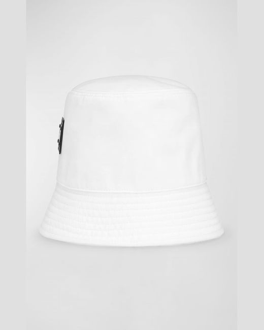 Dolce & Gabbana White Logo Plaque Bucket Hat for men