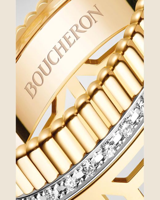 Boucheron Metallic Quatre 18k Yellow Gold Radiant Openwork Ring