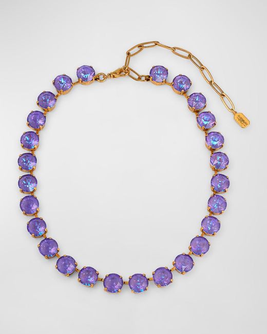 Elizabeth Cole Purple 24k Yellow Gold-plated Colette Crystal Necklace