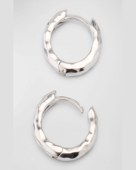Margo Morrison Metallic Hammered Huggie Earrings, 12Mm