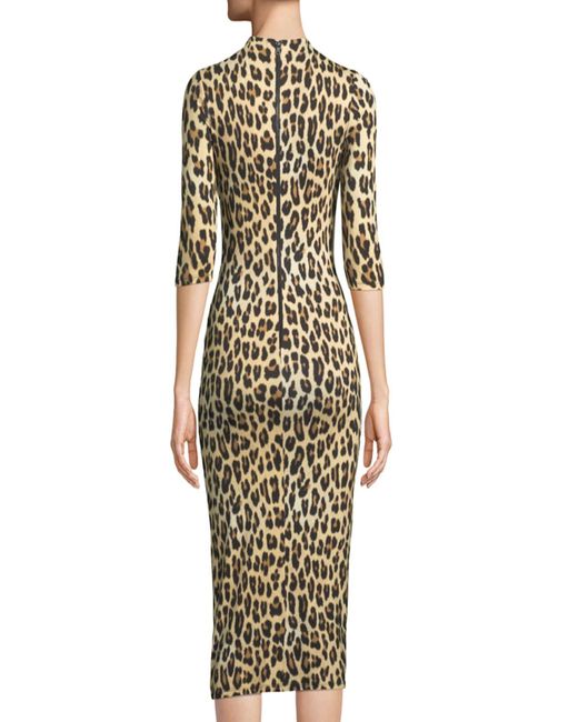 Alice + Olivia Green Delora Leopard Bodycon Dress