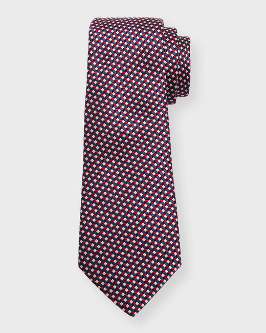 Giorgio Armani Purple Silk Jacquard Geometric Tie for men