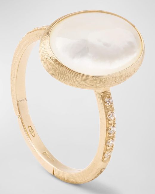 Marco Bicego Multicolor 18k Siviglia Mother-of-pearl Ring With White Diamonds, Size 7
