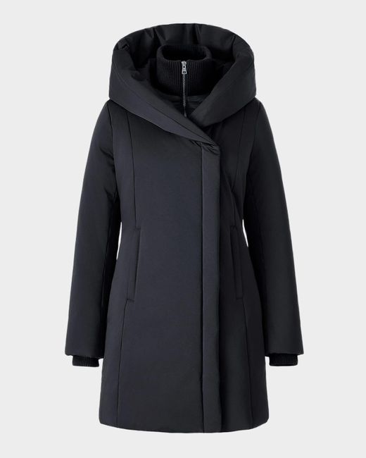 SOIA & KYO Black Camelia-U Hooded Down Parka