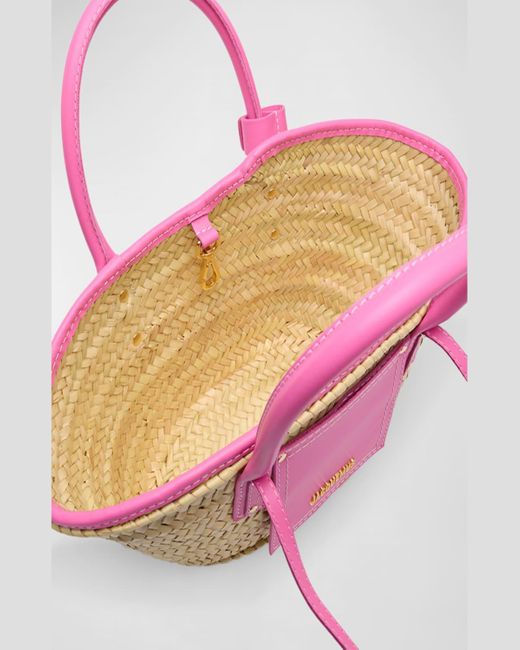 Jacquemus Pink Le Petit Panier Soli Wicker Top-Handle Bag