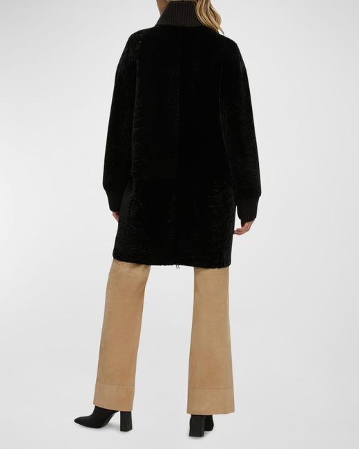 Gorski Black Reversible Lamb Shearling Jacket