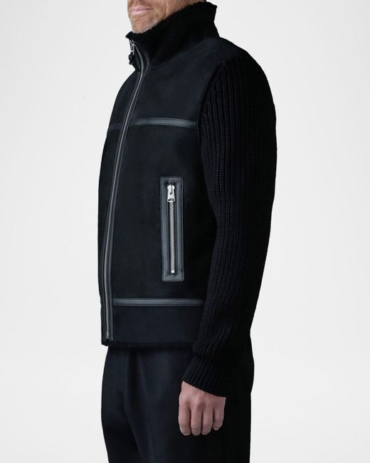 Mackage Black Apos;S Jonathan Mixed-Media Shearling Jacket for men