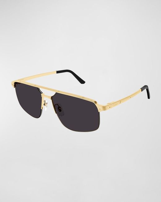 Cartier Multicolor Square Rimless Metal Sunglasses for men