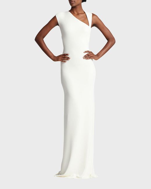 Ralph Lauren Collection White Katerina Cutout Open-back Column Gown