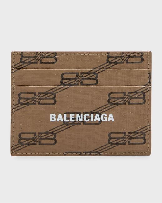 Balenciaga Brown Signature Card Holder Bb Monogram Coated Canvas