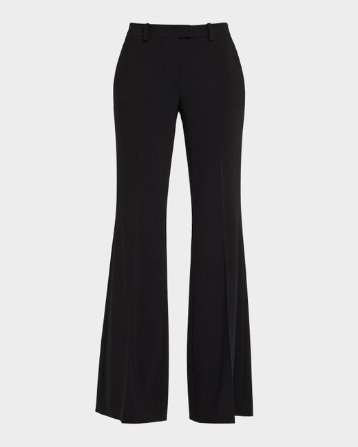 Michael Kors Black Haylee Flare Crepe Trousers