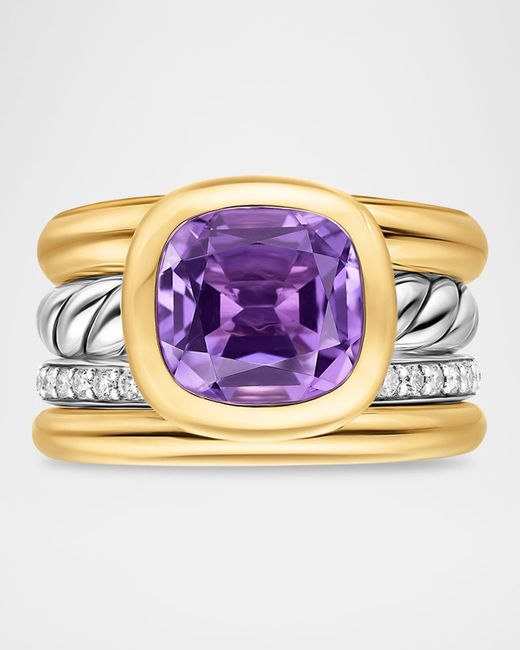 David Yurman Blue Dy Mercer 4 Row Stone Ring With Diamonds