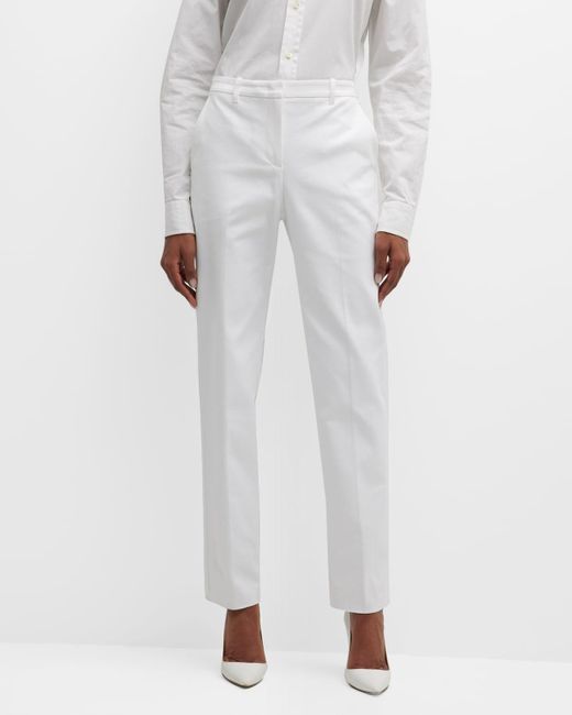 Emporio Armani White High-rise Straight-leg Trousers