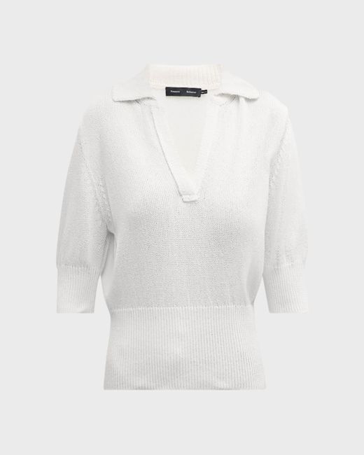 Proenza Schouler White Reeve Knit Polo Top