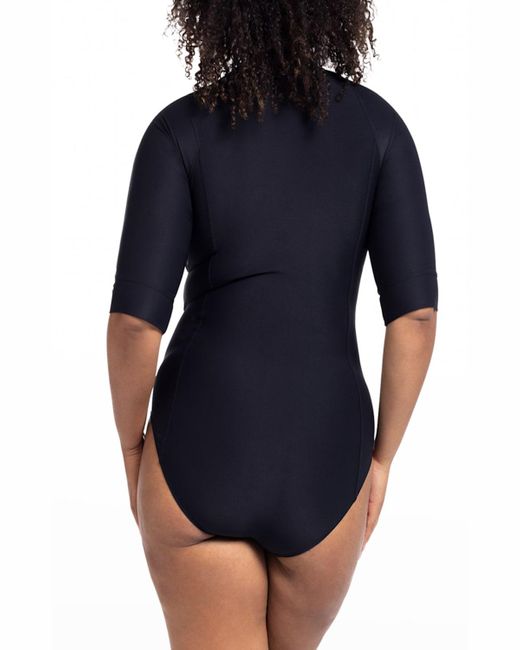 Artesands Seurat Onepiece Rashguard Swimsuit (cdd Cup) in Blue Lyst
