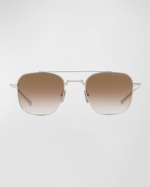 Dita Eyewear White Artoa.27 Titanium Aviator Sunglasses