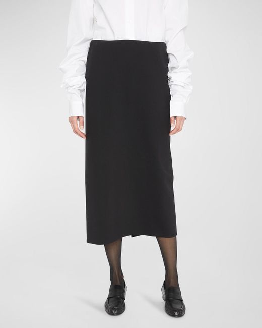 The Row Alumo Straight Midi Skirt in Black | Lyst