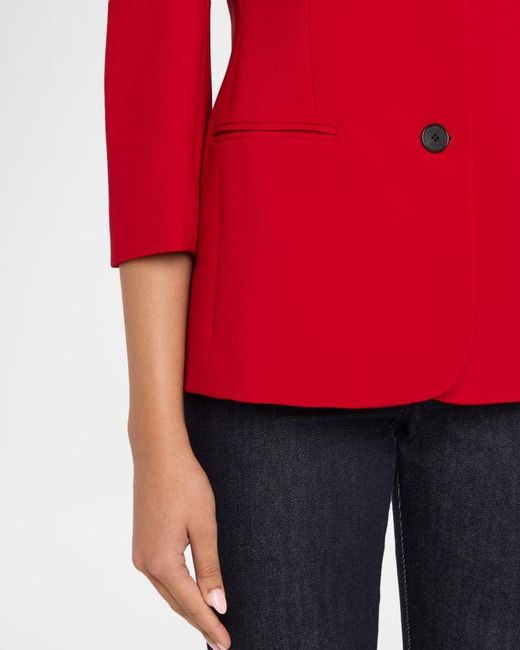 Givenchy Red Single-Breasted Blazer Jacket
