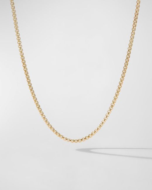 David Yurman White Box Chain Necklace In Brushed 18k Gold, 2.7mm for men
