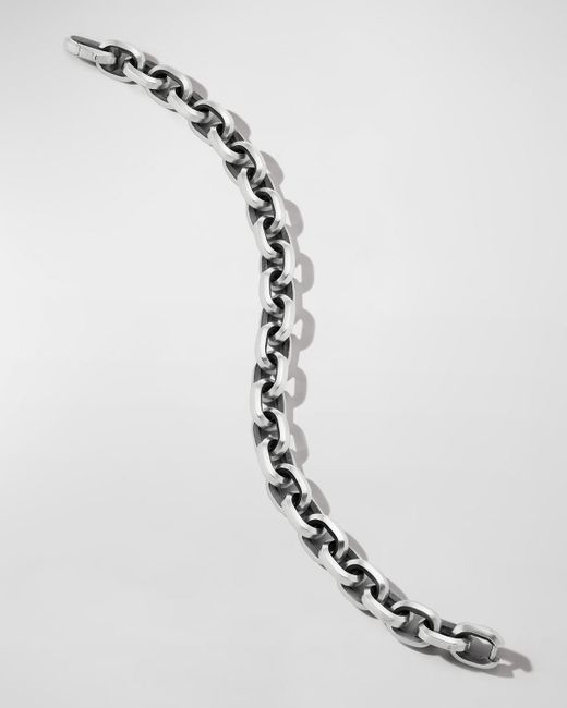 David Yurman White Deco Chain Link Bracelet In Silver, 9.5mm for men