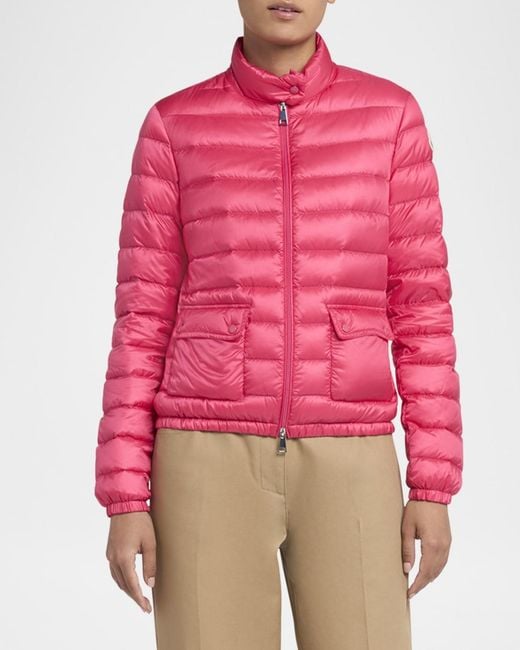 Moncler Pink Lans Short Down Jacket