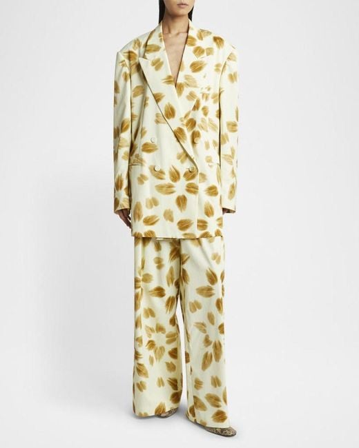 Dries Van Noten Metallic Blessy Oversized Double-Breasted Jacket