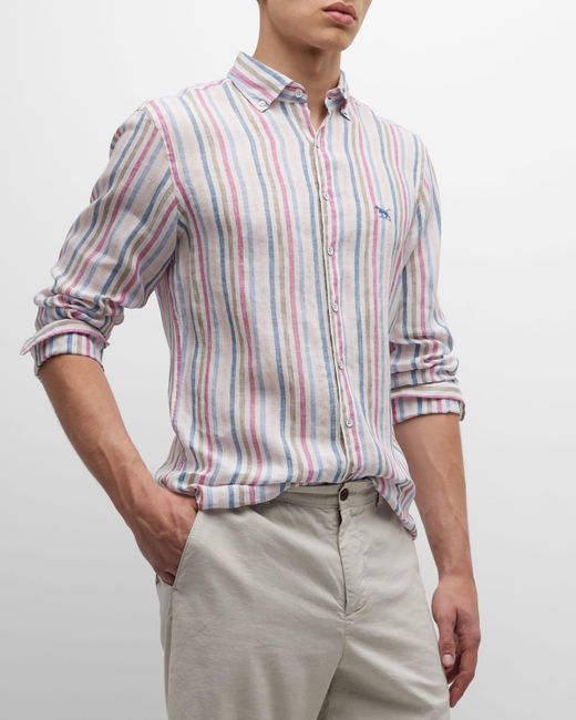 Rodd & Gunn Gray Gimmerburn Stripe Slim Fit Sport Shirt for men