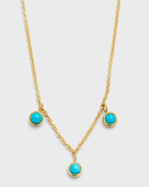 Jennifer Meyer Blue Mini 3-bezel Dangle Necklace
