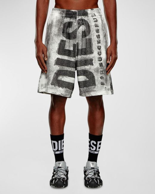 DIESEL Black P-Bisc Logo Shorts for men