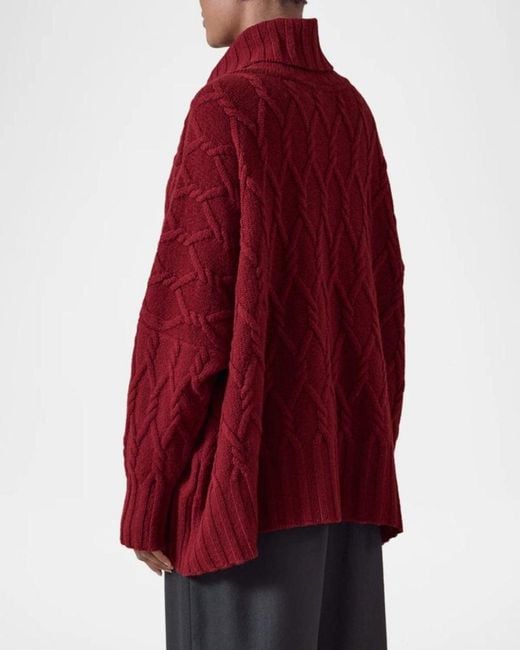 Eskandar Red Roll Neck Sweater