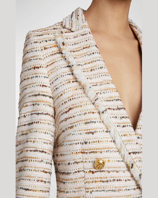 Santorelli Natural Alaia Double-Breasted Tweed Jacket