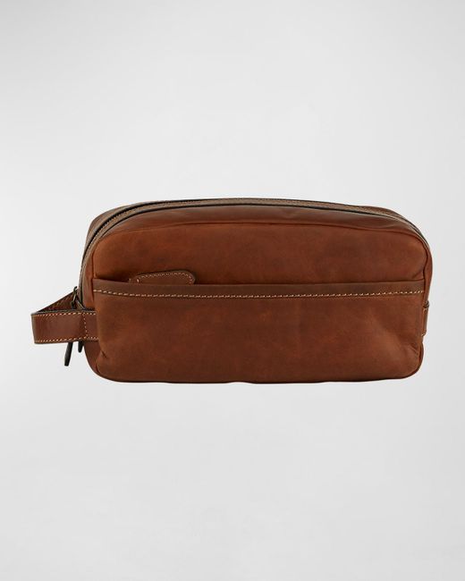 Frye Brown Logan Leather Travel Kit, Dark for men