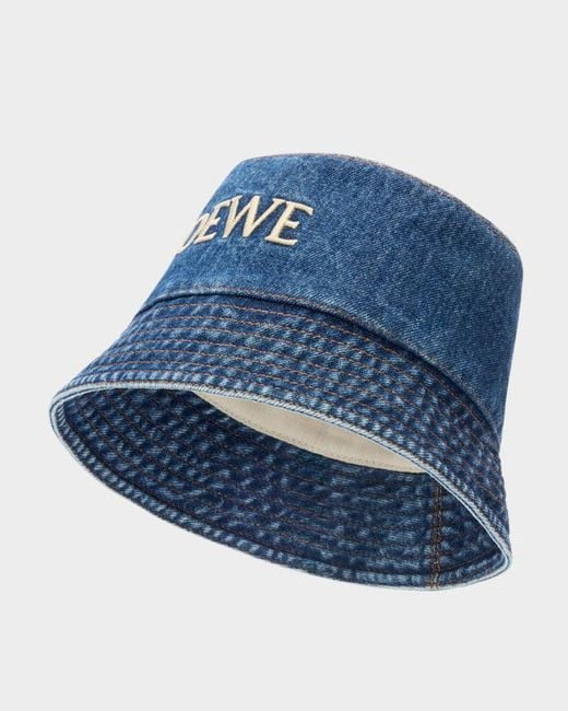 Loewe Blue Logo Denim Bucket Hat