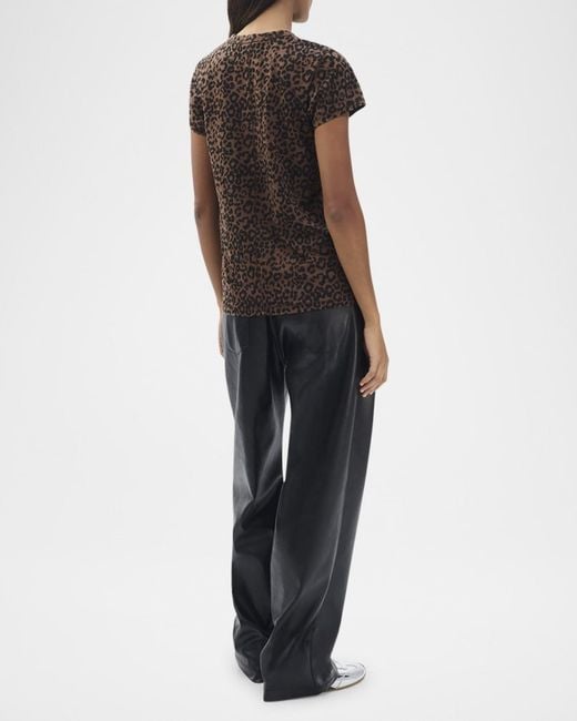 Rag & Bone Brown Short-Sleeve Leopard Tee