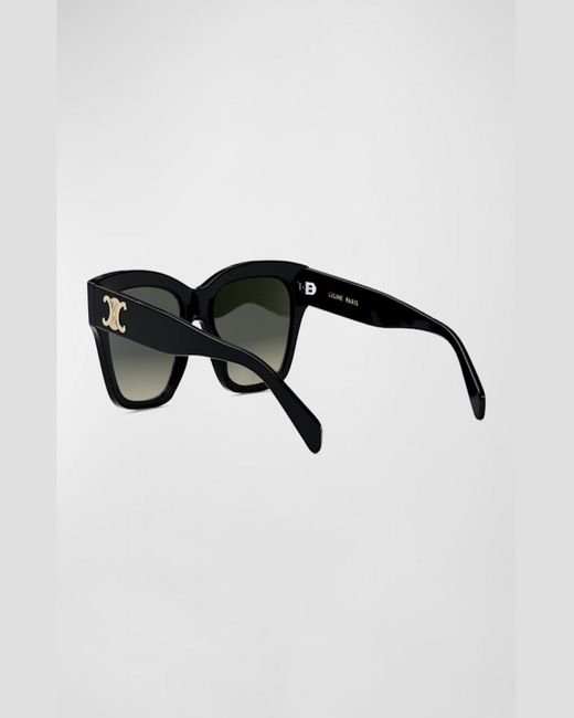 Céline Black Triomphe Square Acetate Sunglasses