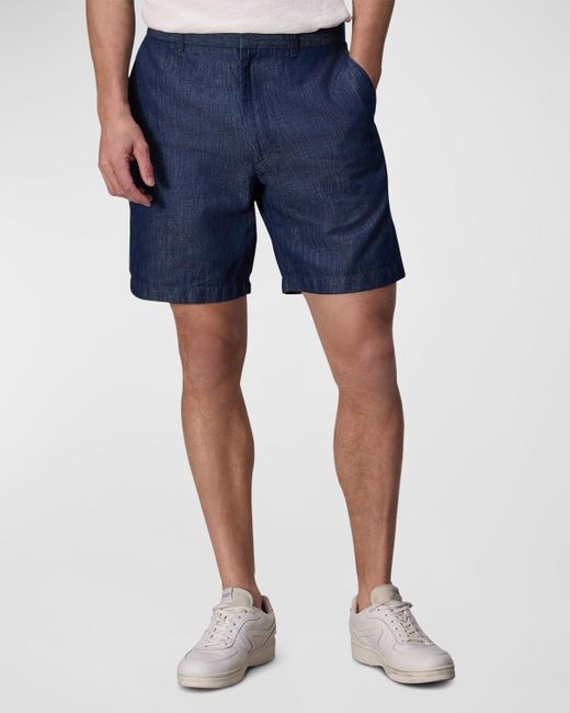 Rag & Bone Blue Elliot Linen Denim Shorts for men