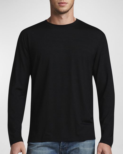 Derek Rose Basel 1 Long-sleeve Jersey T-shirt, Black for men