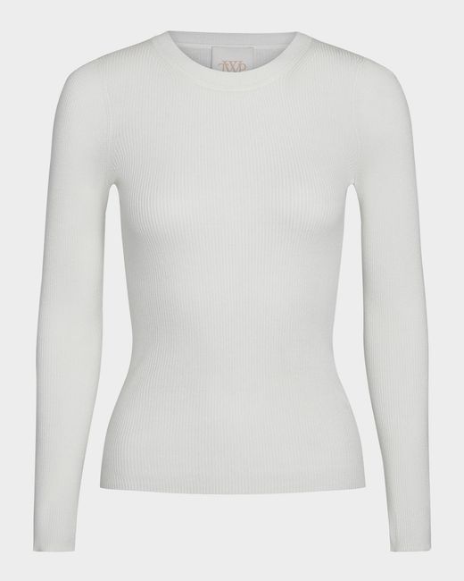 Twp White Ribbed Wool Pullover