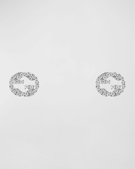 Gucci Metallic Diamond Interlocking G Stud Earrings