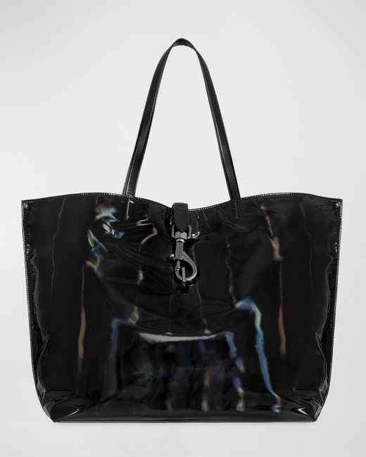 Rebecca Minkoff Black Megan Holographic Nylon Tote Bag