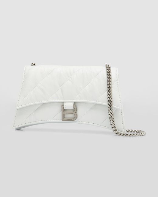 Balenciaga Metallic Crush Quilted Leather Wallet On Chain