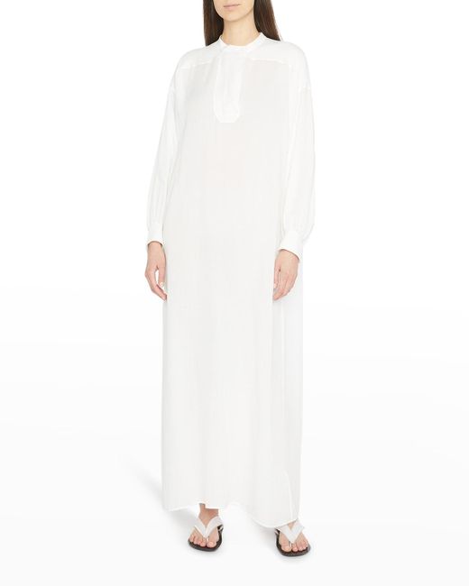 The Row Lanai Woven Maxi Dress in White | Lyst
