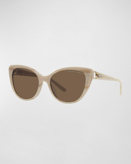 Lauren by Ralph Lauren Crystal-embellished Acetate Cat-eye Sunglasses in  Brown | Lyst