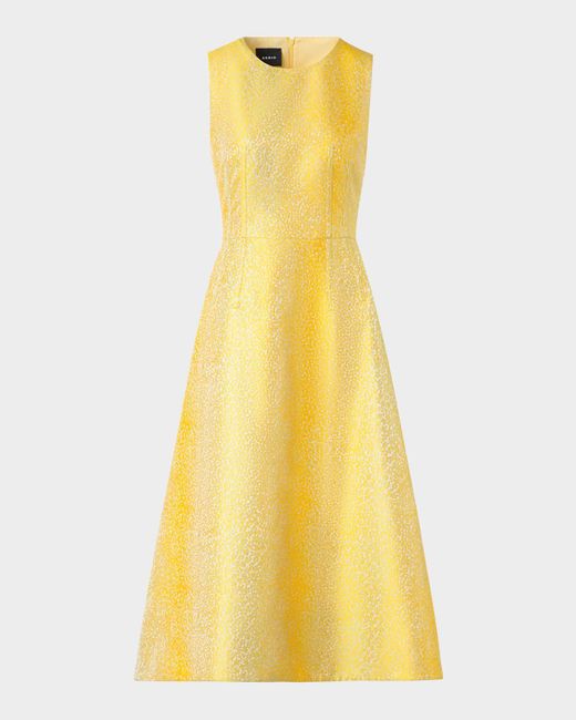 Akris Yellow Sleeveless Midi A-Line Dress