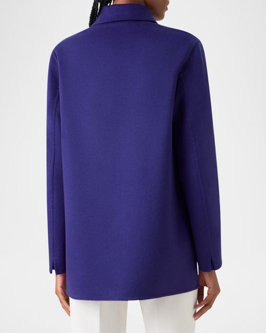 Akris Blue Laars Cashmere Long Jacket