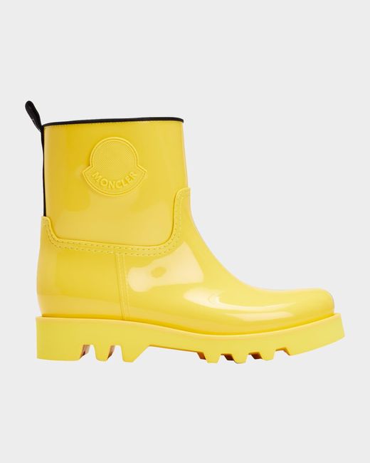 Moncler Yellow Ginette Waterproof Rubber Rain Boots