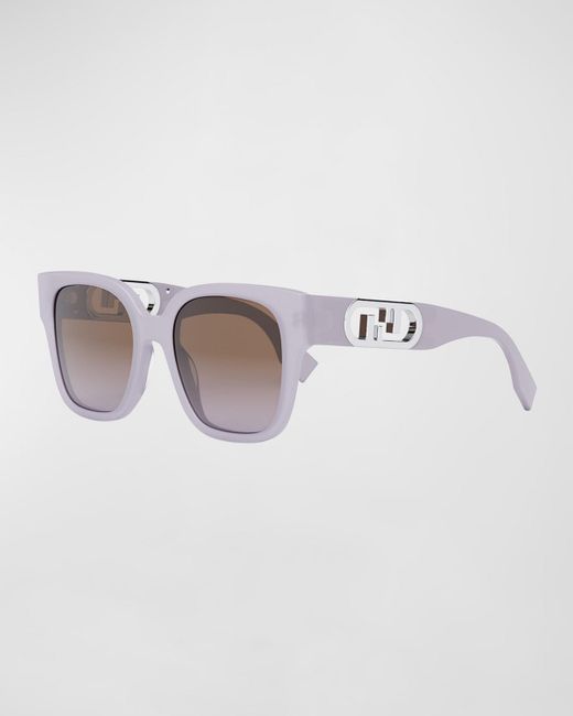 Fendi White Ff Square Acetate Sunglasses