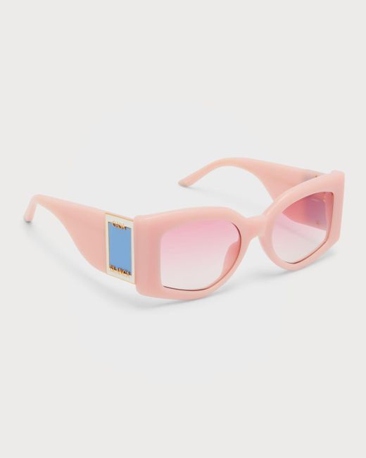 Casablancabrand Pink Logo Round Acetate & Nylon Sunglasses