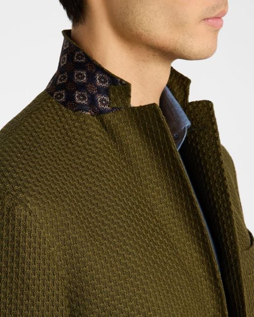 Etro Green Apos;S Basic Textured Blazer for men