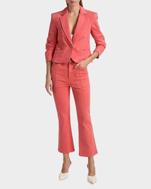 Cinq À Sept Red Wallace Bootcut Crop Jeans